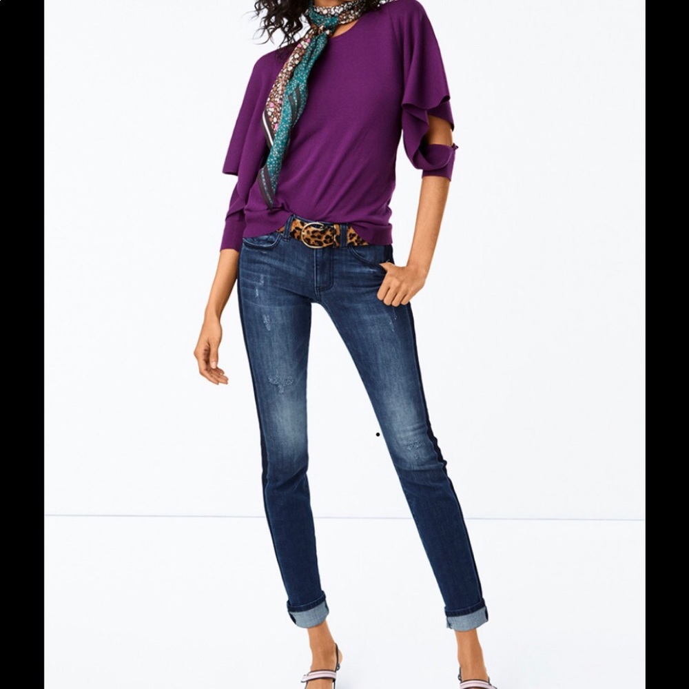 Cabi Peek Pullover, Size M in French violet, NWT